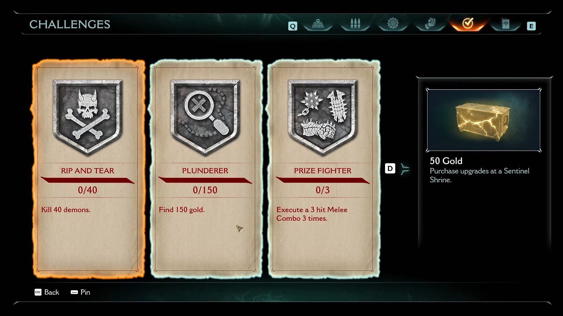 Undertake Challenges in the game (Image via Bethesda)